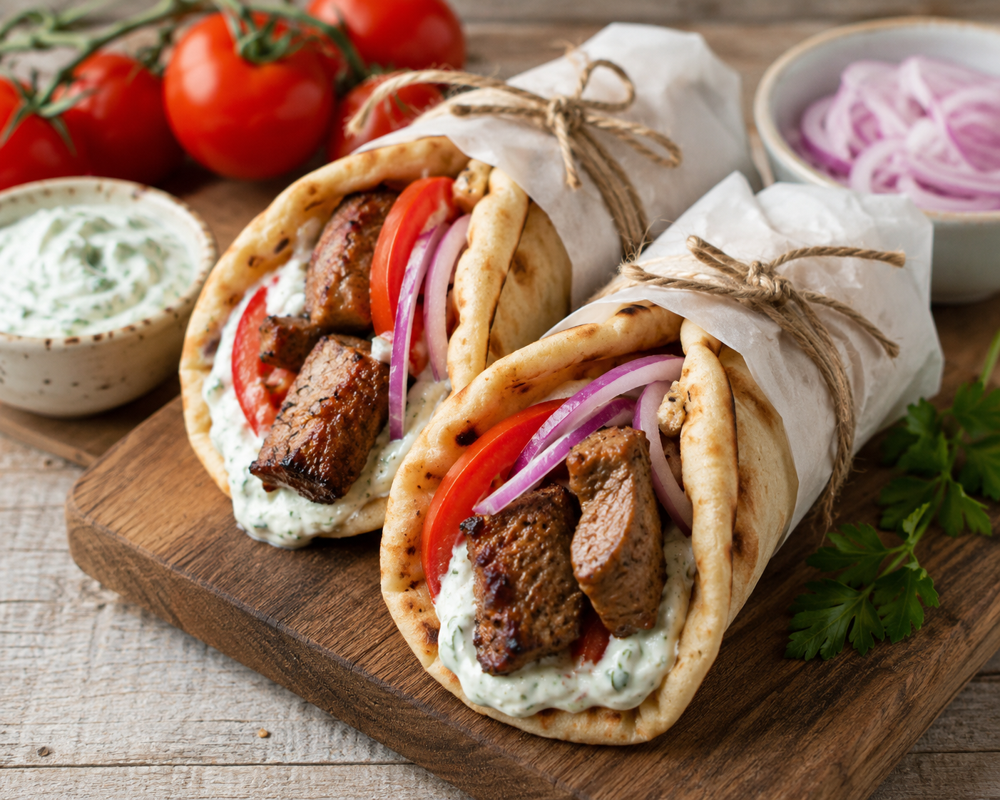 Greek Pork Souvlaki with Tzatziki