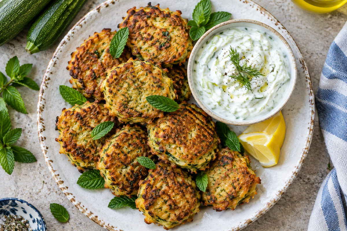 All Fritters Cooking class (Eggplant Fritters-Courgette Fritters-Tomato Fritters) & Tzatziki