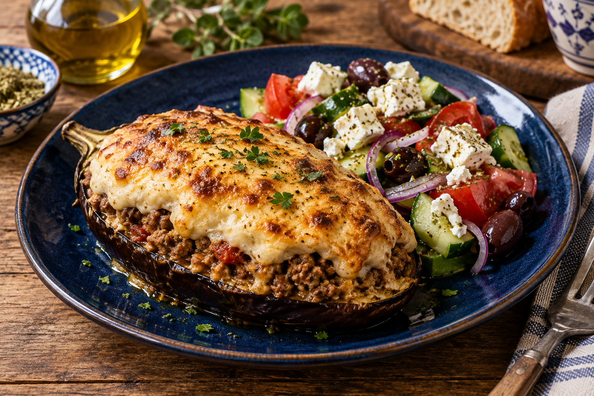 3 course Cooking class - Eggplant & Beef Papoutsakia