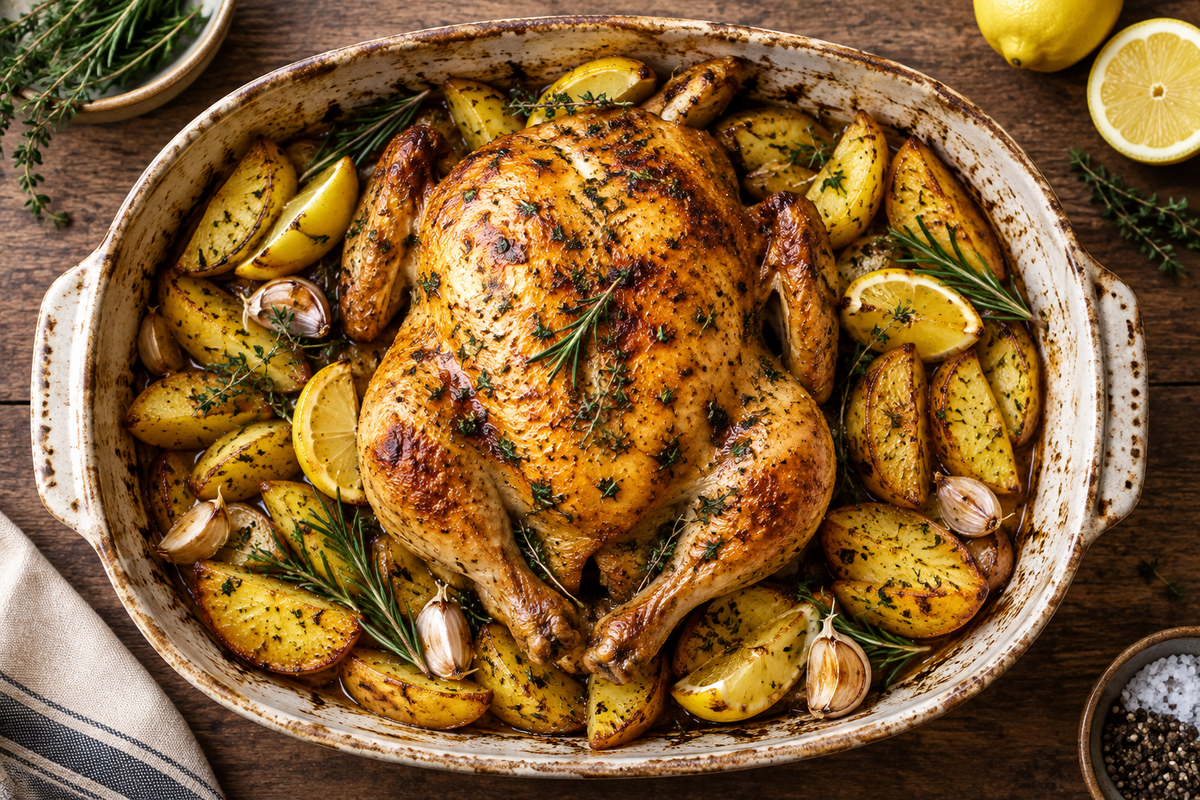 3 course Cooking class - Roasted Chicken with Lemon Potatoes